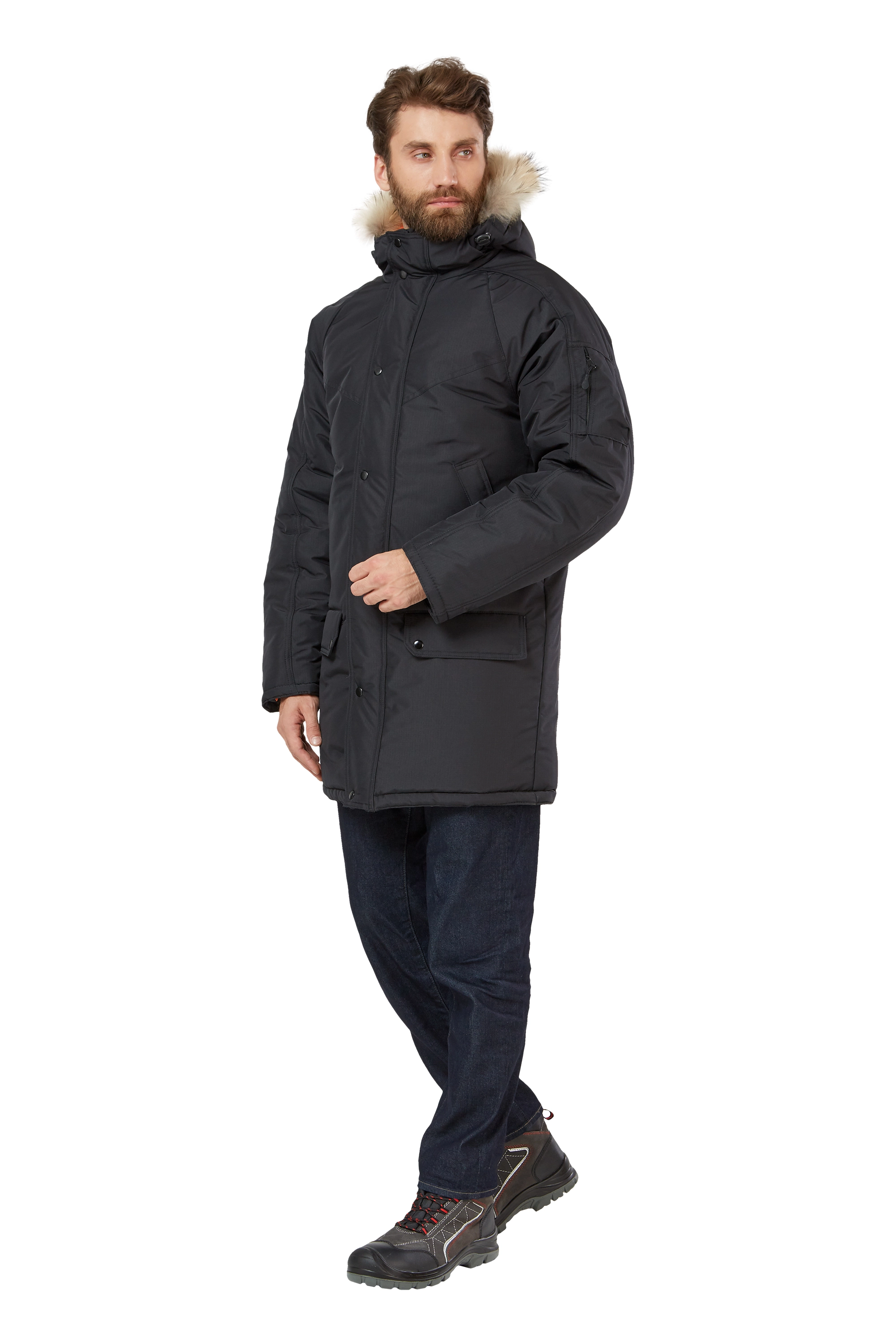 Куртка 'Аляска' удлиненная черный