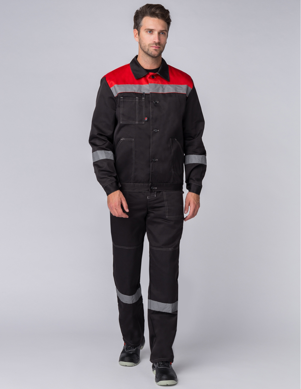 Куртка Легион-2 СОП (тк.Смесовая,210), черный/красный