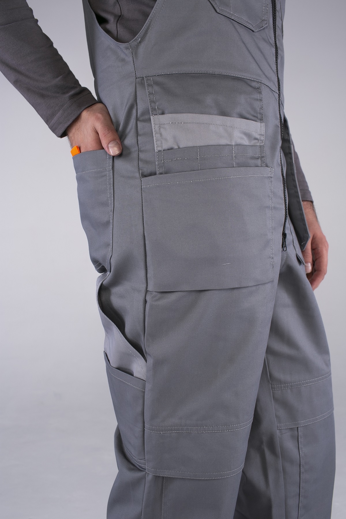 Костюм Союз-Профессионал-2 (тк.Балтекс,240) п/к, серый/св.серый/оранжевый