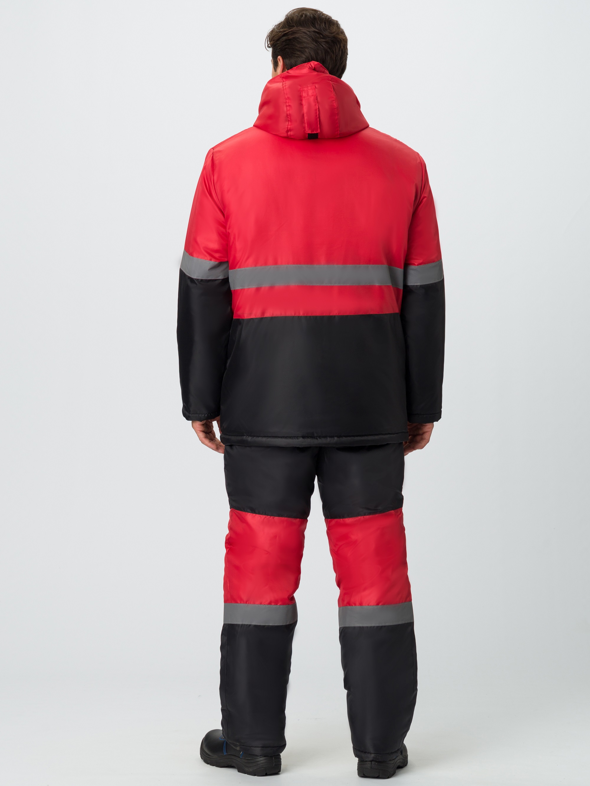 Костюм зимний Профи (тк.Оксфорд) п/к, красный/черный