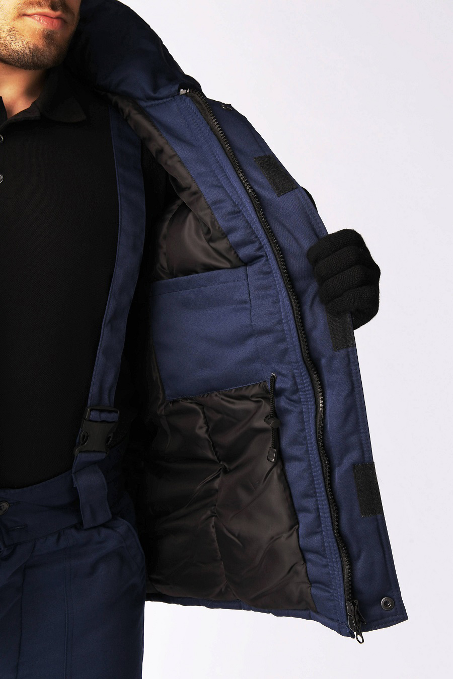 Костюм зимний Горизонт-Люкс (тк.Смесовая,210) брюки, т.синий/васильковый